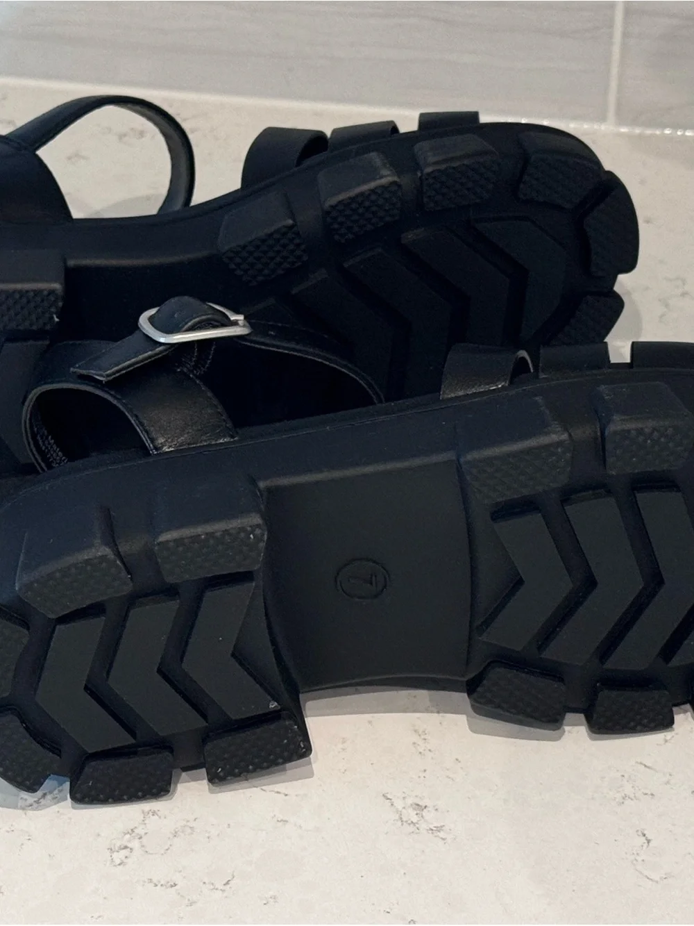 wild fable Black Lug Platform Strappy Sandals